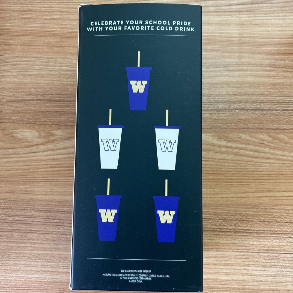 NEW Starbucks Campus Collection Cold Cups 5 QTY UW Washington U DUB- 24 oz